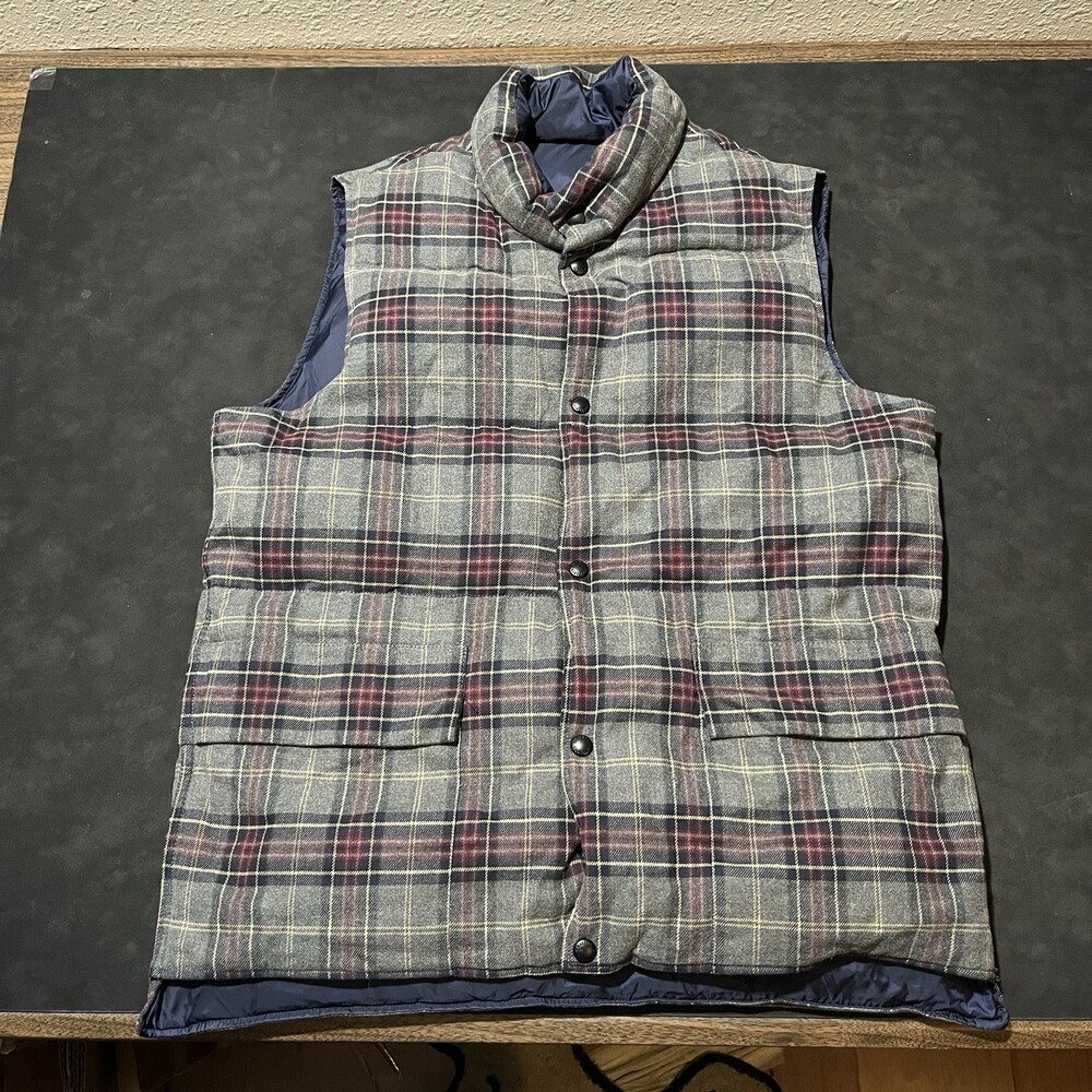 Down Puffer Vest Grayers Men’s Reversible Flannel Plaid Gorpcore Outdoor Camp